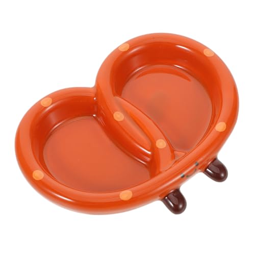 POPETPOP 陶磁器製の小型仕切り付き調味料皿 高耐熱で清潔に保てる醤油用ディッププレート 多機能スナック ソーストレイ レトロなかわいい