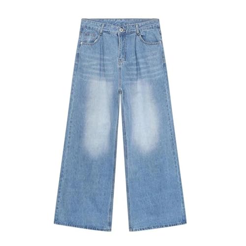 Men’s Baggy Jeans, Trendy Korean Style, Loose Wide Leg, Vintage Mid-High Waisted Casual Denim2