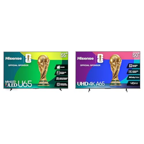 La Mejor Selección de pantalla atvio 55 pulgadas 4k - los más vendidos. 43 Hisense TV U65QFM 55' Mini-LED 4K 144Hz + A65N 50' UHD 4K Smart Vidaa