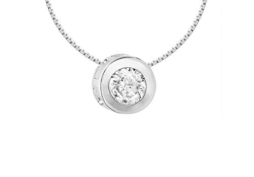 Tuscany Silver Collar de mujer con plata de ley con 1 circonita,...