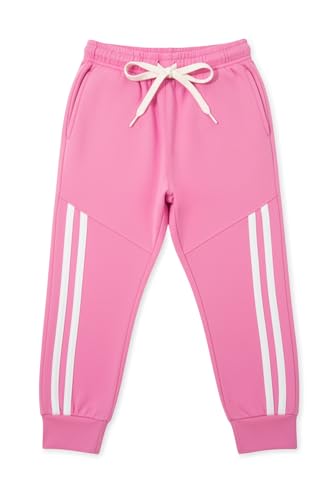 Image of Trampoline Girls Pack of 3 Cotton Blend Trackpants | Soft & Stretchy Joggers with Side Stripes | Casual Wear Bottoms for Girls