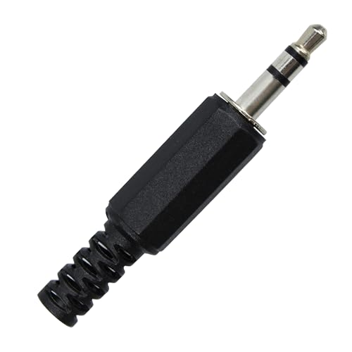 4PCS Conector de Audio Jack 3.5mm Macho Negro miniatura 3
