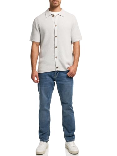 Chemise à manches courtes en coton mélangé premium avec col Kent structuré