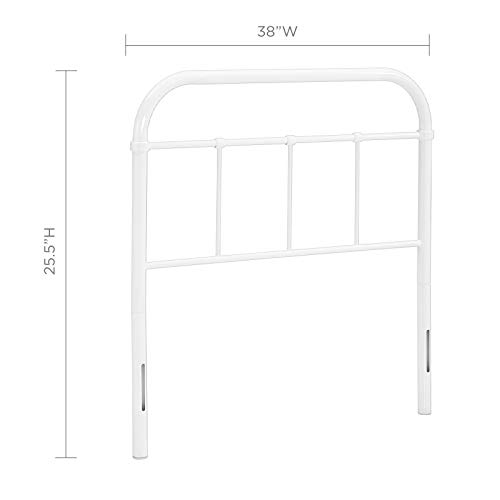 Image of Modway Serena Rustic Farmhouse Style Steel Metal Twin Headboard Size in White,