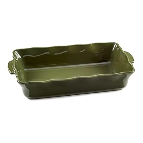 Bandeja de horno rectangular de cerámica color caqui Cover