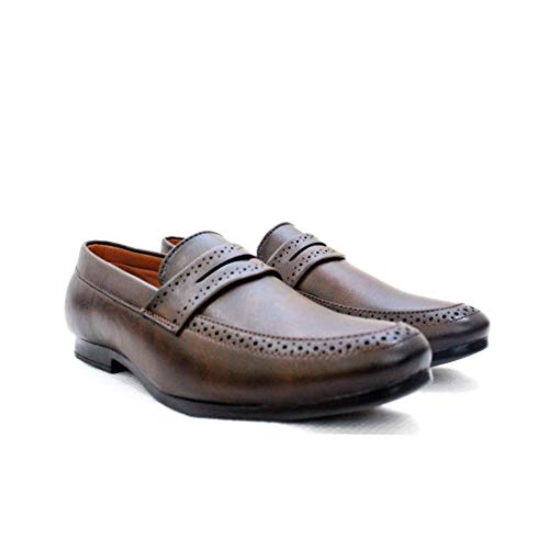 Buy Mytrendsetter Men's Brown Leather Loafers UK 10 MYTS T710 at