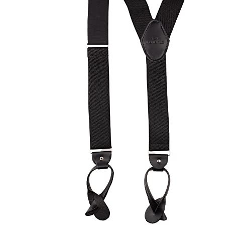 Image of The Tie Hub Button Suspenders for Men | Gentry Button-On Y-Back Elastic Braces | Adjustable 1.25 Inch | Formal Wedding
