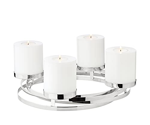 EDZARD Adventskranz Annabel, Durchmesser 34 cm, Edelstahl hochglanzpoliert,...