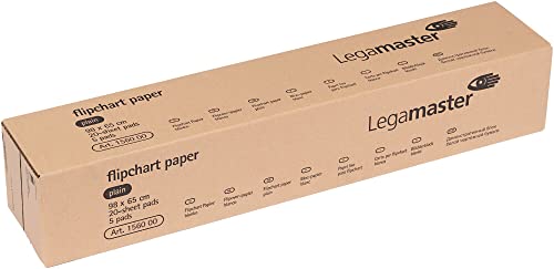 Legamaster 7-156000 Flipchart-Papier, 5 Blöcke mit je 20 Blatt, kariert