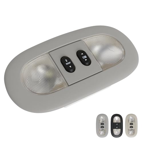 Image of Overhead Console LED Dome Map Light Lamp | Fits Ford F150 2004-2008, for Lincoln Mark LT 2006-2008 Truck | Replaces 7L3Z-18519A70-BC Interior Cab Lights with Sunroof and Rear Window Switch (Grey)