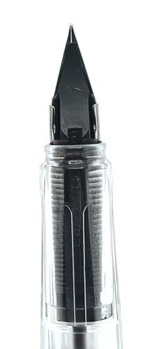 Image of QALAM KAARI White Transparent Fountain Ink Pen with Ink Converter Pump | Clear Transparent Body Fountain Pen with Fine Nib(0.5mm) | Zero Ink Leakage Smooth Writing Ink Pen