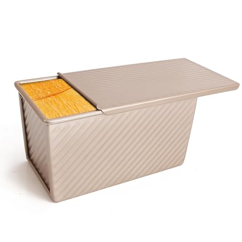 Stampo per pane con coperchio, 21 x 12 x 11,5 cm, rettangolare, per pane tostato, per pane, pane, pane, pane, per forno, pane, pane, pane, antiaderente