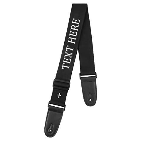 Personalised Embroidered Guitar Strap Custom Guitar Strap (Black) Cover