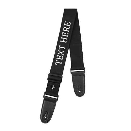 AIVYNA Correa para el hombro para guitarra personalizada con texto o nombre bordado, correa de guitarra ajustable, accesorio para instrumentos de cuerda occidentales, Negro , Talla única