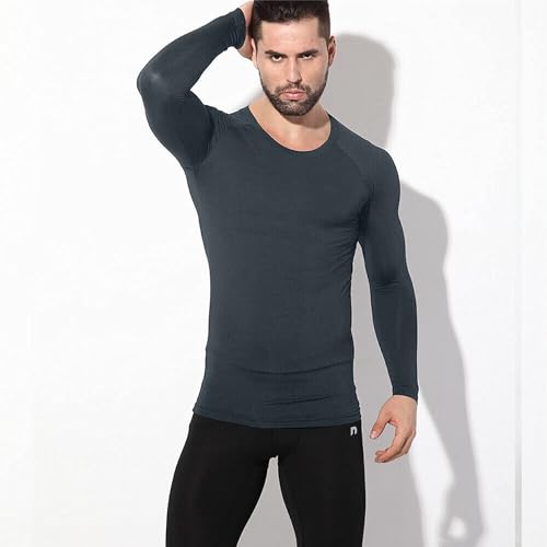 Image of NINQ Men's 1 Or 3 Pack Compression Shirts Long Sleeve, Base-Layer Quick Dry Workout T Shirts Sports,Gym, Running T-Shirt