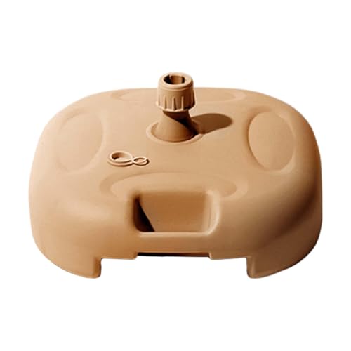 KLKCMS 【2025新登場】パティオ傘ベースウェイト ポート直径 3.2cm パラソルベースホルダー ベースのみ パラソル ベーススタンド 注水式 20L プール 池 中庭 水/砂入り 日傘固定 アウトドア用 バルコニー 傘専用ベース, カーキ44x4