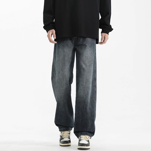 Men's Jeans Street Spring Denim Vintage Elastic Waist Pants2