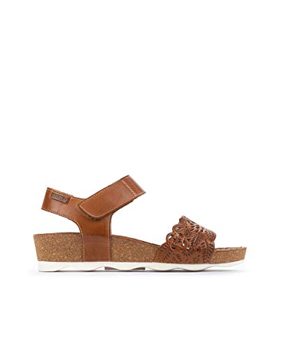 Image of PIKOLINOS Wedge Sandals Leather Mahon for Woman Brandy