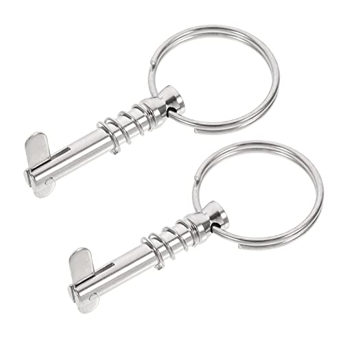 2 Pack 1/ 4 Diameter w/ Drop Cam& Spring, Usable Length 1, Full 316 Stainless Steel, Bimini Top Pin, Marine Hardware, All Parts are Made of 316 Stainless Steel