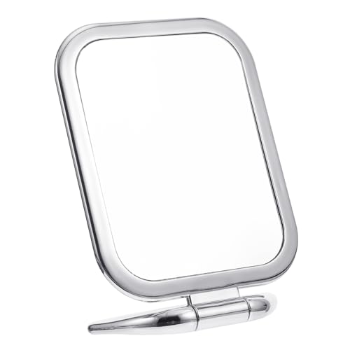 OUNONA Double Sided Folding Makeup Mirror Tabletop Vanity Mirror with Magnifying Feature Stylish Design for Bathroom Countertops and Dressing Tables