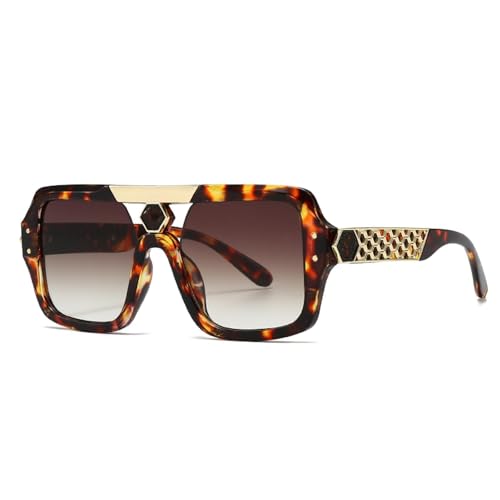 Lunettes de soleil rétro grande monture hommes look tendance moderne
