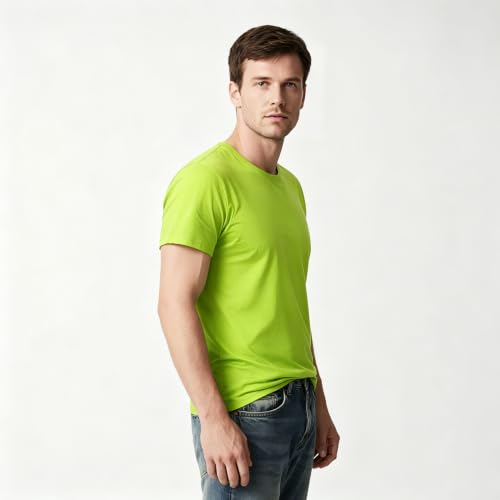 Image of ORJ 2 Pack Men t Shirts Crew Neck Short Sleeve Men's Undershirt Plain Polyester tee Bulk Stretch Soft Tees