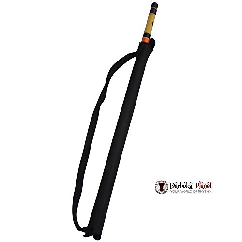 Image of Zaza Percussion- Professional Polished Bamboo Bansuri Flute - (Indian Flute) With Carry Bag (16'' D- Sharp Middle)