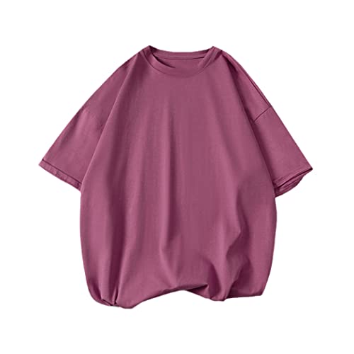 T-shirt homme col rond violet pour un look décontracté hip-hop S