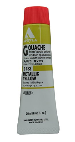 ホルベイン アクリリックガッシュ メタリックイエロー D183 20ml 007183