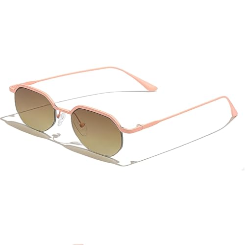 Mini lunettes de soleil rétro punk demi-monture pour homme et femme tendance