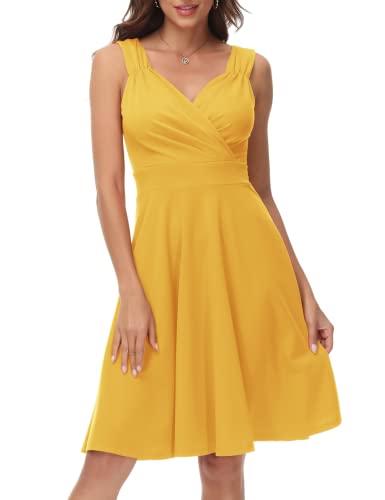 Retro Kleider festlich Knielang Partykleider Damen sexy Festliche Kleid a...