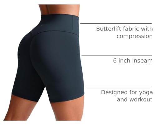 Image of CRZ YOGA Secretsculpt Biker Shorts 6 inch | Booty Scrunch Butt, Butterlift, Buttery Soft, Moderate Compression, Workout, Pilates, No Front Seam, High Waist, for Women