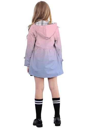 Image of Betusline Girl's Single Breasted Trench Coat Hooded Dress Coat Outerwear, 2-14 Years