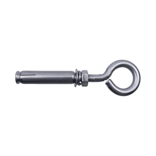 Image of M8 Shoulder Eye Bolts, Heavy Duty Expansion Concrete Wall Anchors with Ring, 304 Stainless Steel Eyebolt Screw Fastener for Ceiling, Masonry, Brick, and Lifting Applications, 10Pcs