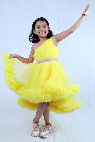 Image of TILISM Yellow One Shoulder Frock