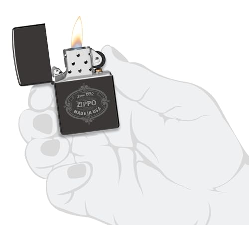 Encendedor Zippo Plaque Negro Alto Brillo miniatura 5