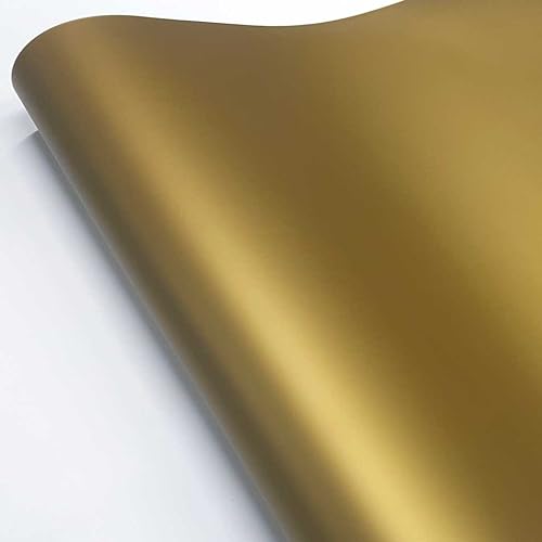 Image of HOME13 Vinyl Matellic Car Wrap Sticker Sheet Roll Air Release Bubble Free Wrap Sticker (24x96 Inches, Gold Metallic)