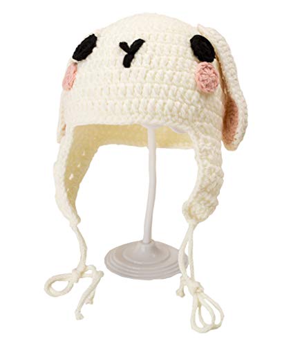 Moonlove - Gorro de Punto con Orejeras para bebé y niña, diseño de Conejo con Orejas de Dibujos Animados, para bebés y niñas de 2 a 4 años Beige Beige Talla única