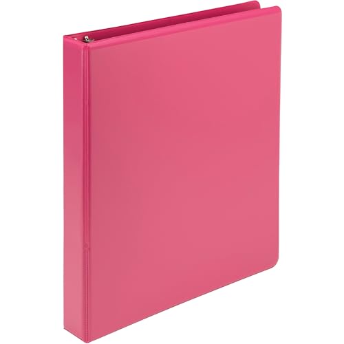 Image of Samsill Plant-Based 1 Inch Durable Round Ring, View Binder, Eco-Friendly, USDA Certified Biobased, Single, Berry Pink
