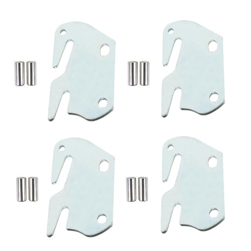 Universal Wood Bed Rail Hook Plates,Hook Plates for Wooden Beds Beds Frame Bracket Headboard Footboard Replacement Wooden Bed Parts (4)