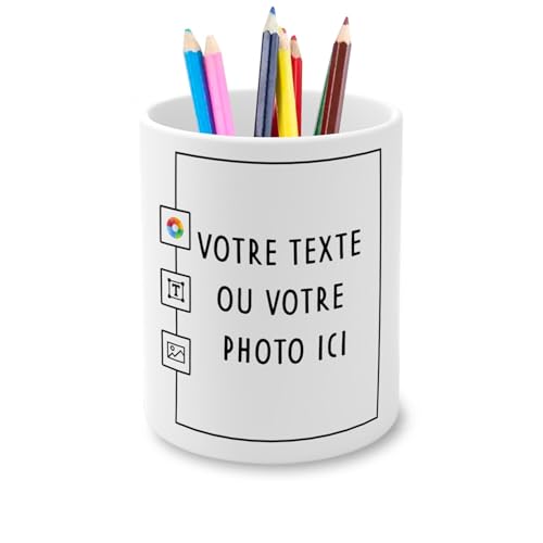 Fabulous Pot à Crayon en Céramique - Personnalisable Personnalisé avec Votre et Image et Votre Texte - 325 ml