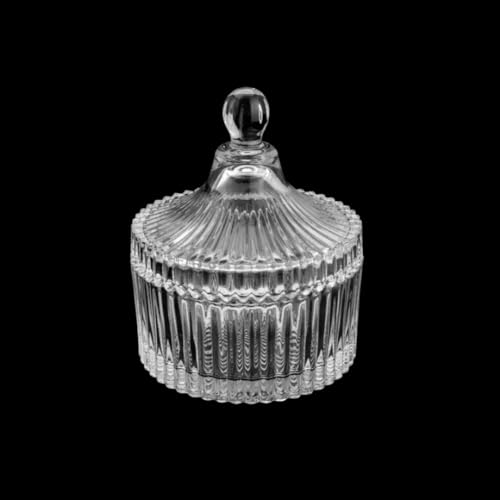 Kit 12 Mini Bomboniere Potiche Vidro 9cm Lembrancinha Vela de Cristal Transparente DF Home Store