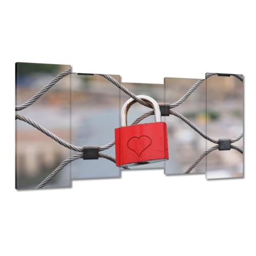 Peinture imprimée sur toile 150x80cm Love lock décoration murale moderne format XXL