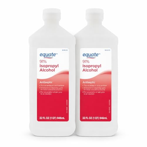 Equate Isopropyl Alcohol 91% 32 FL Oz | Antiseptic & Cleaning Solution 2 Pack