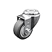 Thermoplastic Rubber Swivel Bolt Hole Caster - 3.5" x 1.25" Gray Wheel - 230 lbs Capacity/Caster - Service Caster Brand