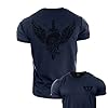 GYMTIER Spartan Forged - Short Sword - Men's Gym T-Shirt Bodybuilding Training Workout Lifting Top Clothing, Navy, XXL #3