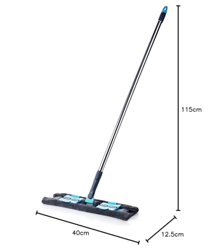 Image of Multipurpose Wet and Dry Cleaning Microfiber Flat MOP Floor Cleaning Mop with, 360 Degree Rotating Head and Telescopic Handle Steel Rod Long Handle Dry Mops
