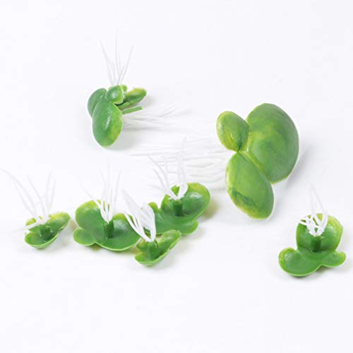 POPETPOP Pacotes de 2 Lentilha Artificial Planta Folhagem Artificial Flutuante Lagoa Decoração Paisa
