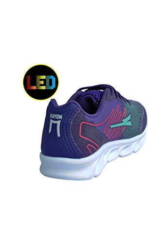 Tênis Led Infantil Menina + Laço de Cabelo + Oculos - R4041- RAYON Feminino Tamanho:33