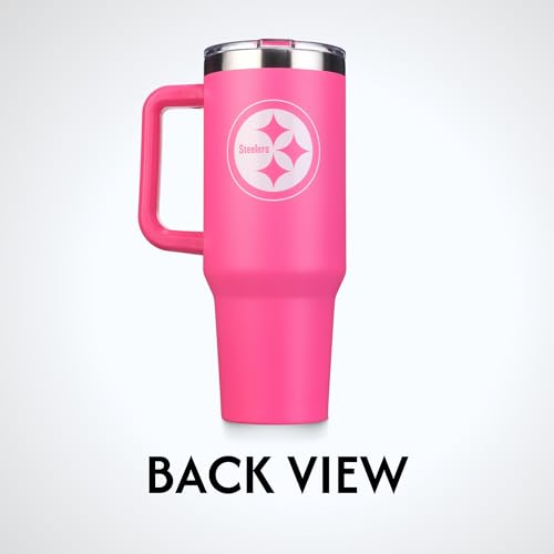 Image of The Memory Company Officially Licensed NFL - Pittsburgh Steelers 40oz Pink Game Day Tumbler with Team Logo